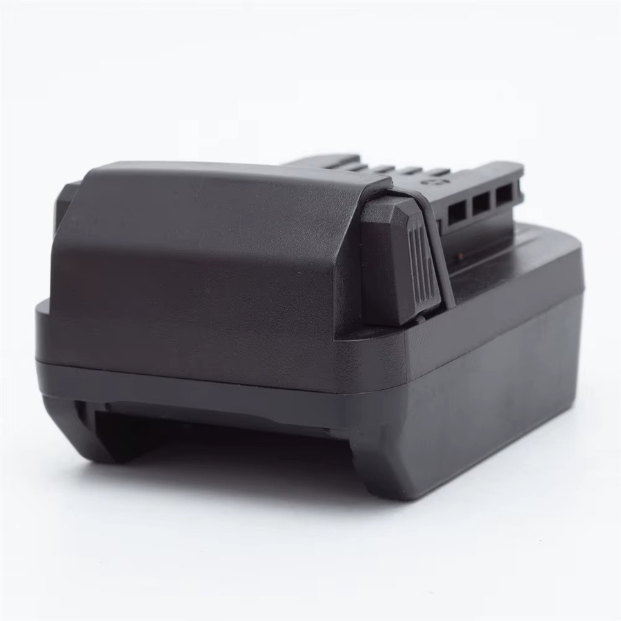 Akku-Konverter-Adapter für DeWalt 18 V Li-Ion auf Milwaukee 18 V Serie mit LED-Licht und USB-Anschluss, Schwarz - Bild 2