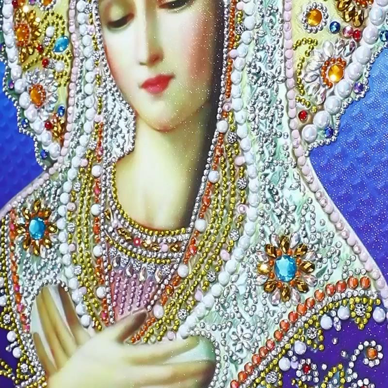 FIYO Diamantmalerei Jungfrau Maria religiöses Mosaik in Multicolour, B/H: 40 x 50 cm - Bild 2