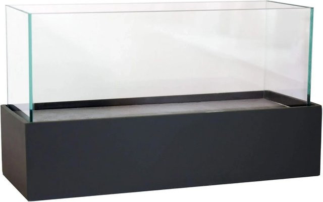 Vivanno Tischwindlicht Candelito in Schwarz aus Glas und Fiberglas, B/T/H: 50 x 20 x 29 cm - Bild 1