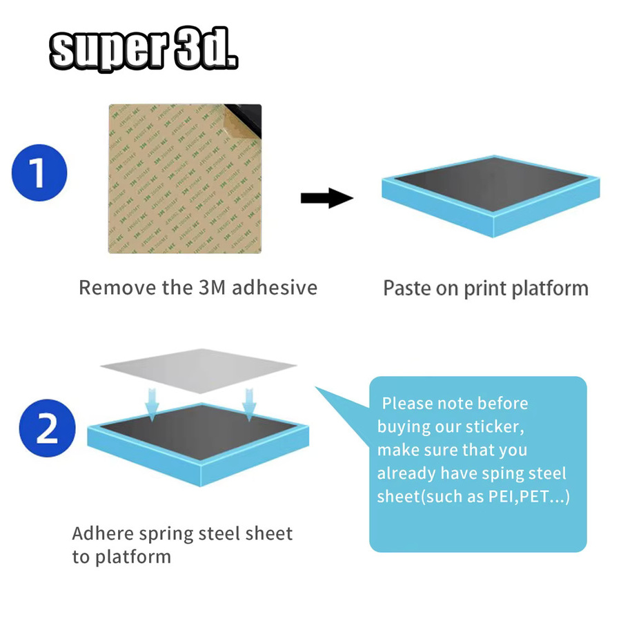 IdeaFormer Magnetischer Aufkleber mit 3M Adhesive für 3D-Drucker-Bettbasis, Schwarz - Bild 5