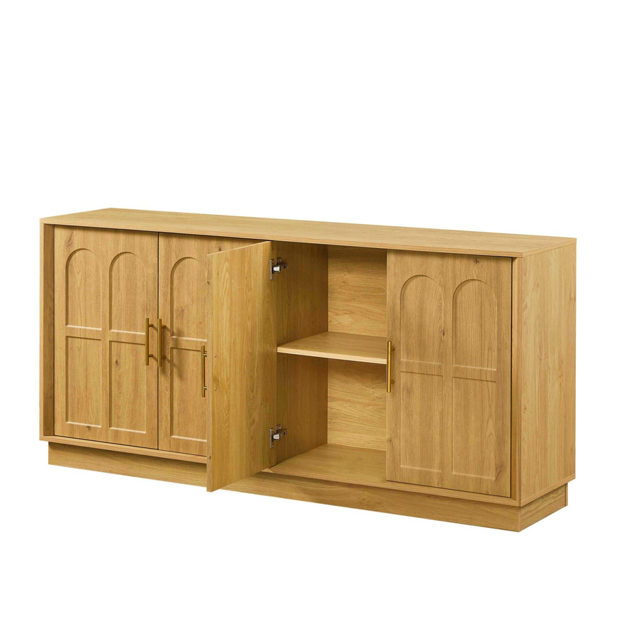 okwish Sideboard mit Stauraum und Türen in Natur, modern und matt, B/T/H: 169 x 40 x 80 cm - Bild 2