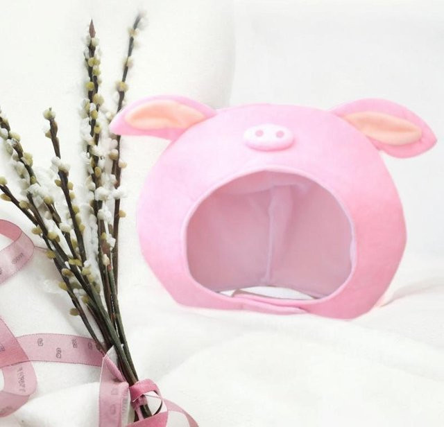 Kesoto Plüsch-Schwein-Hut, Kopfbedeckung, Rosa / Pink - Bild 1