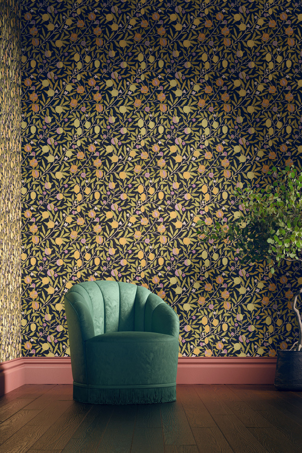 Morris & Co. Tapete Fruit Twilight in Multicolour - Bild 1