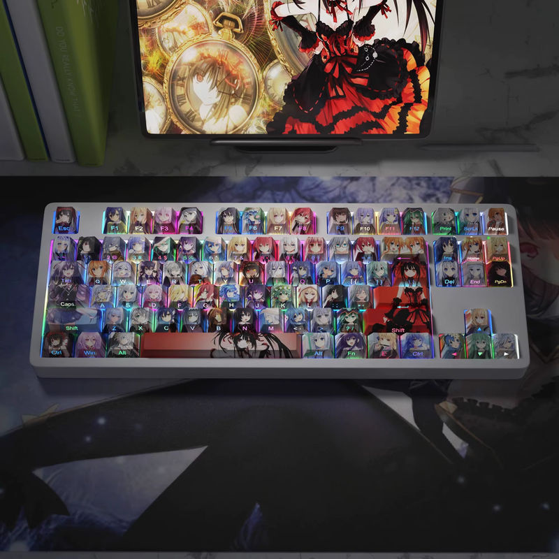 Anime Cartoon Keycaps aus PBT in Cherry Profil mit Side-Print für MX-Schalter, Mehrfarbig - Bild 4