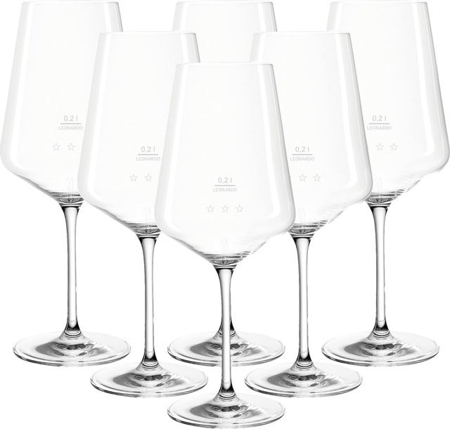 Leonardo Puccini Gastro-Edition Rotweingläser aus Glas, transparent, 6er Set, 0,2 l pro Glas - Bild 1