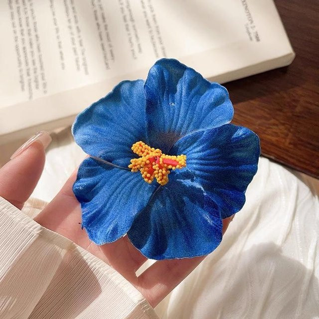Haarspange Hibiskus, blau, Damen - Bild 1
