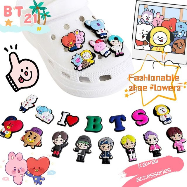 LINE FRIENDS Schuhschnallen, BT21 Shooky Mang Cooky, Blumendekorationen - Bild 1