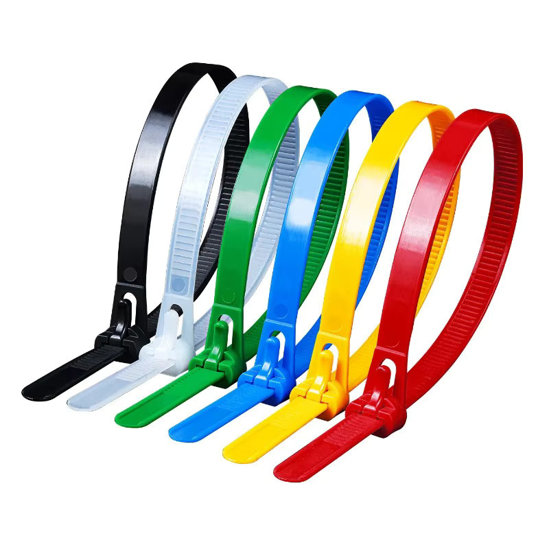 100 Stück wiederverwendbare Kabelbinder aus Nylon in gemischten Farben für Kabel und Draht-Organisation - Bild 3