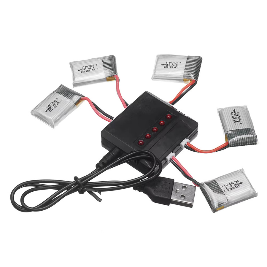 JJRC H36 Lipo-Akku und Ladegerät-Set für RC Quadcopter E010 E011 E012 E013 Furibee F36, 3,7 V 150 mAh - Bild 2