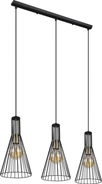 Globo Lighting Pendelleuchte Milli 3-flammig Schwarz und Altmessung, B/T/H: 84 x 20 x 120 cm - Bild 1