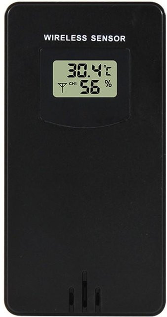 FanJu Drahtloser WiFi Außen-Sensor für Temperatur und Feuchtigkeit in Schwarz - Bild 1