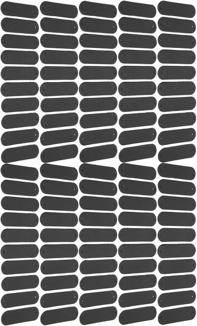 100 Stück GoolRC Häkeletiketten aus PU Leder in Schwarz, B/H: 4,5 x 1,2 cm mit 2 Löchern als DIY Zubehör - Bild 1