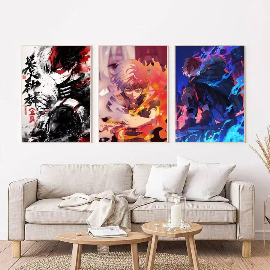 Selbstklebender Anime-Poster Druck Todoroki Shoto Motiv in Mehrfarbig für Wohnzimmer und Schlafzimmer - Bild 3