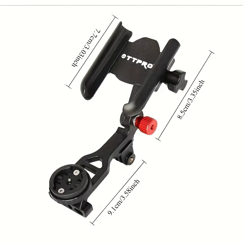 ECIOSL 3-in-1 Montagehalterung für Mountainbikes in Schwarz für Tachometer, Beleuchtung und Action-Kamera mit Anti-Shake-Funktion - Bild 2