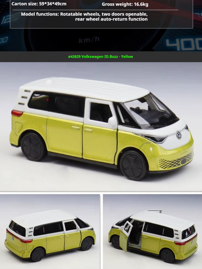 WELLY Volkswagen ID. Buzz, Pull-Back Modell, 1:36, aus Druckgusslegierung - Bild 5