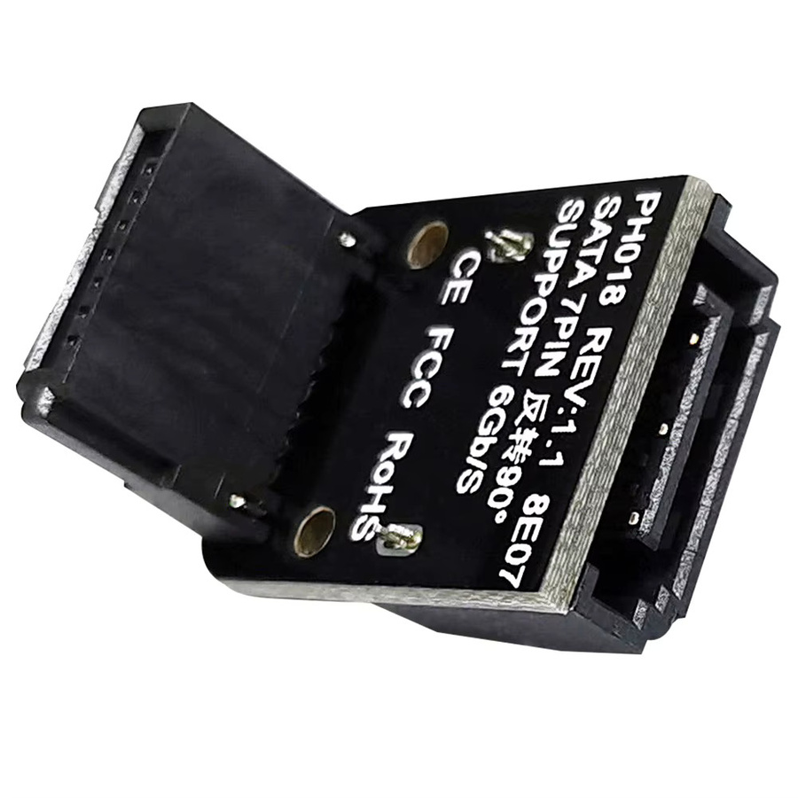 SATA 7-Pin Buchse auf 7-Pin Stecker Adapter mit 90 Grad Winkel in Schwarz für Motherboard und Mainboard - Bild 3