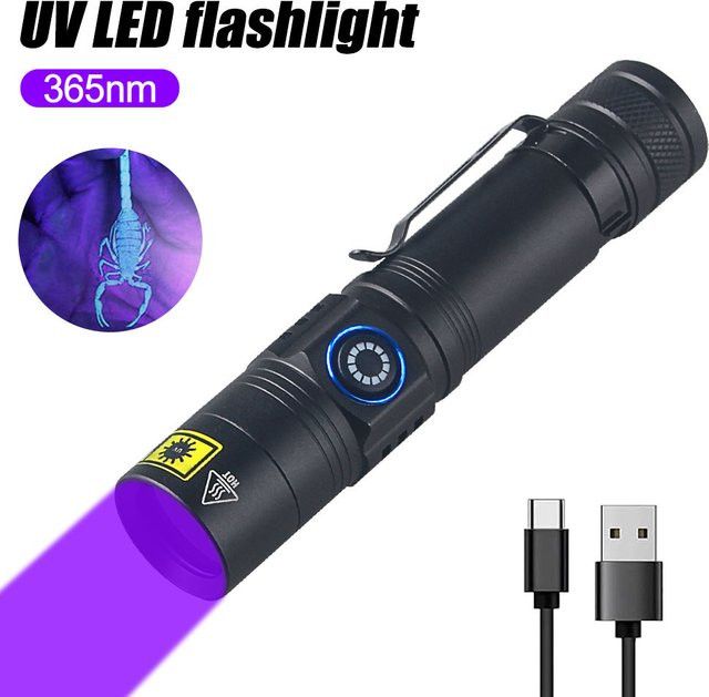 VASTFIRE Mini UV Taschenlampe 5W 365nm LED Stift Detektor für Geld Marker und Flecken in Schwarzlicht - Bild 1