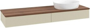 V&B Waschtischunterschrank Antao mit Frontstruktur und Beleuchtung in Weiß und Grau, B: 160 cm, T: 50 cm - Bild 1
