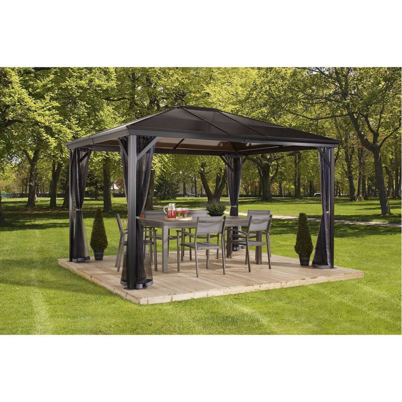 Sojag Aluminium-Pavillon Verona in Anthrazit mit Polycarbonat-Doppelstegplatten, B/T/H: 423 x 298 x 250 cm - Bild 6