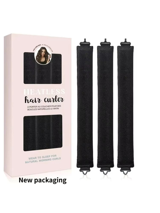 Satin-Flexi-Stäbe für hitzefreie Jumbo-Locken, 3 Stück, Schwarz - Bild 5