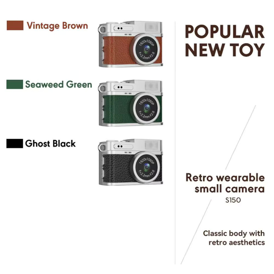 occkic Retro Mini-Digitalkamera mit 1080P HD, 0,96-Zoll-Bildschirm und CCD-Video-Funktion, Braun - Bild 2