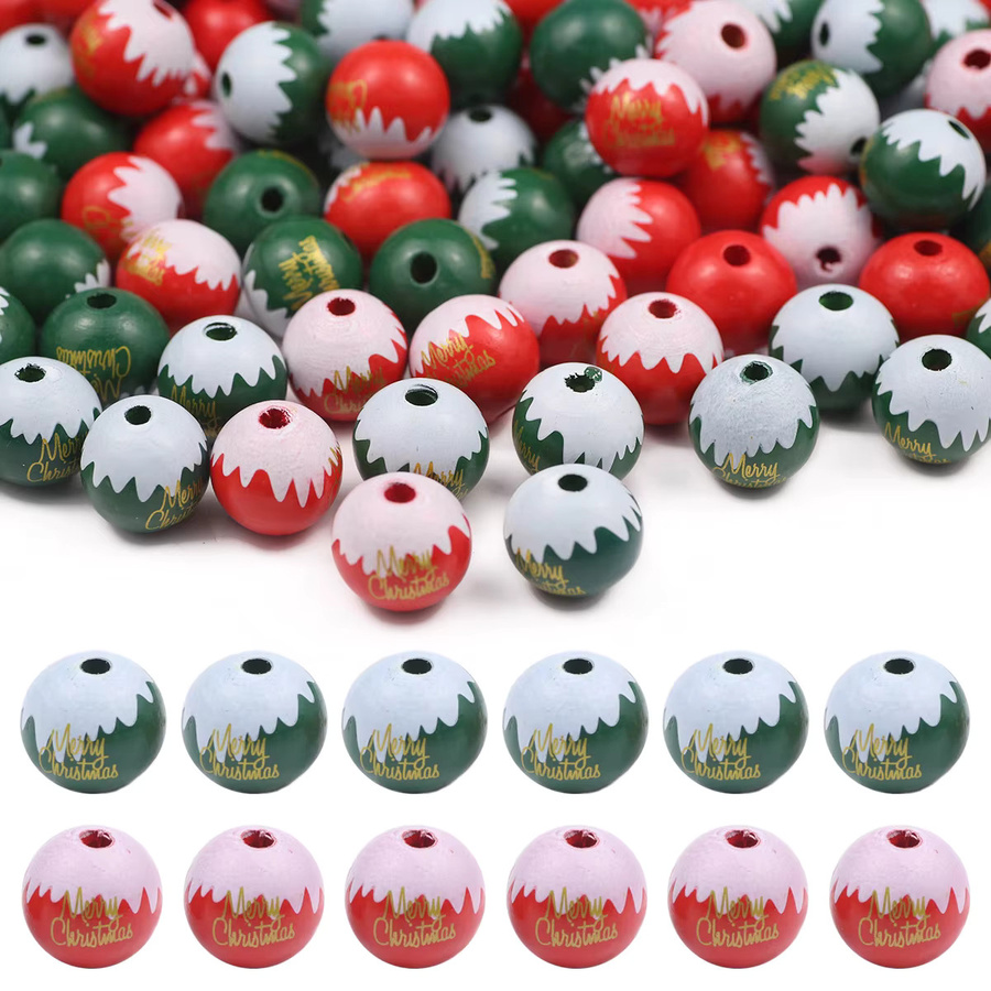 JHNBY Perlenschnüre Holzperlen, Multi-Color, 20mm, Unisex - Bild 4