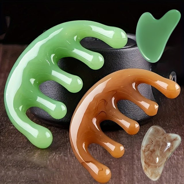 Hand-Massagekamm aus Kunstharz, Akupunktmassagegerät für Kopfhaut, Unisex - Bild 1