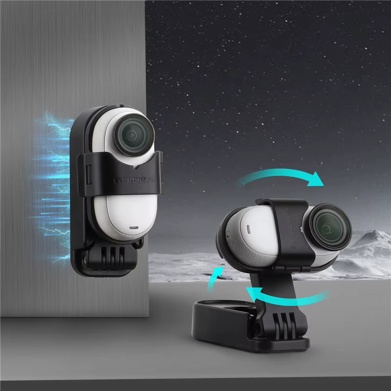 Insta360 Go 3S und Go3 Kamera Mount Adapter mit faltbarem Rahmen und Daumen-Verlängerung in Schwarz - Bild 2