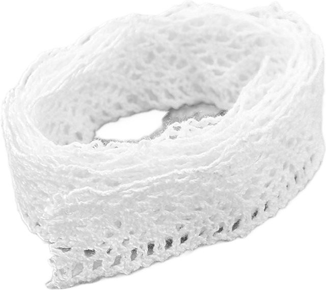 Dekoratives Spitzenband von Igeteck aus Baumwolle in Weiß, 20 Yards, hohl für Kleidung und DIY-Dekorationen - Bild 1