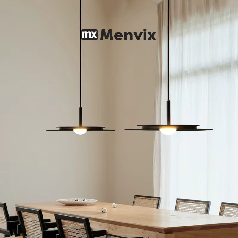 Menvix Moderne UFO Pendelleuchte in Rot aus Metall für Wohnzimmer und Esszimmer - Bild 3