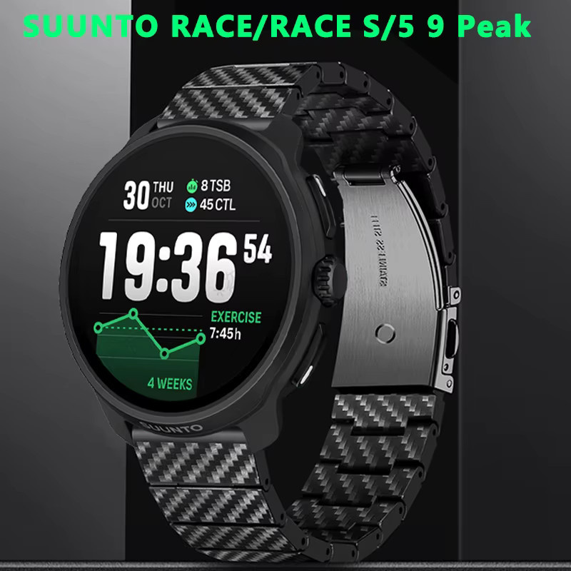 Hiyii Uhrenarmband Carbon Fiber, Schwarz, für Suunto 5, 9 Peak Pro, RACE, RACE S - Bild 1
