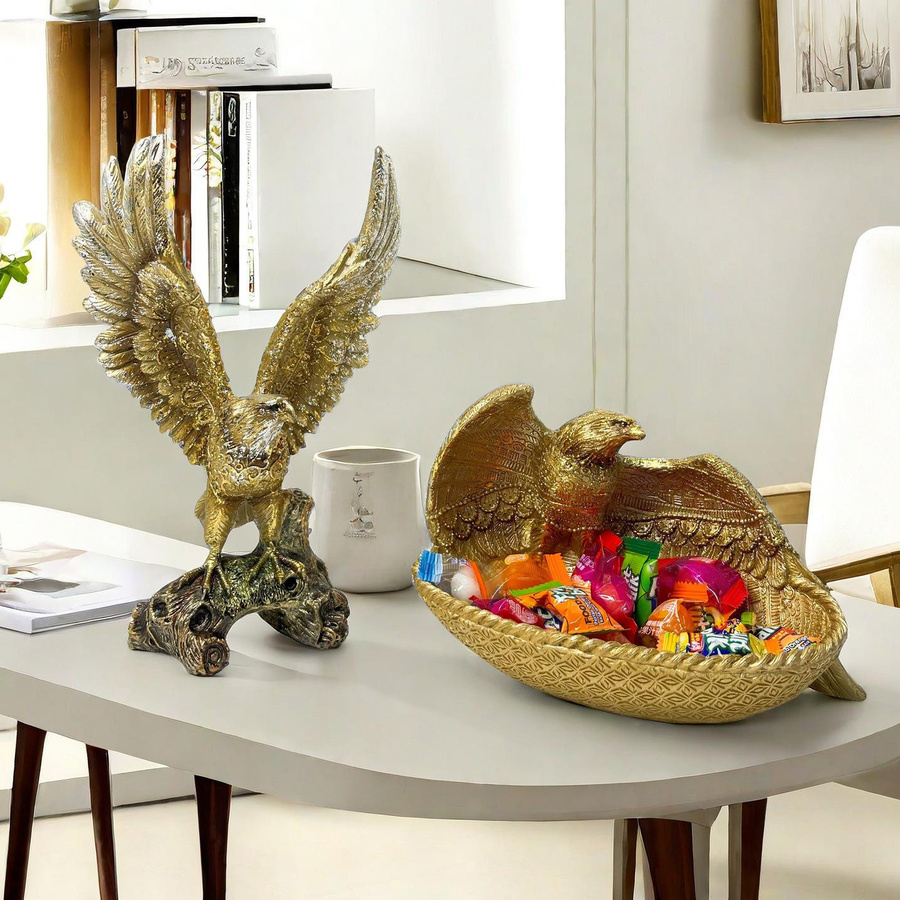 Yiran Furniture Adler Ornament aus Harz in Blau oder Braun als Deko-Figur für dein Wohnzimmer - Bild 3