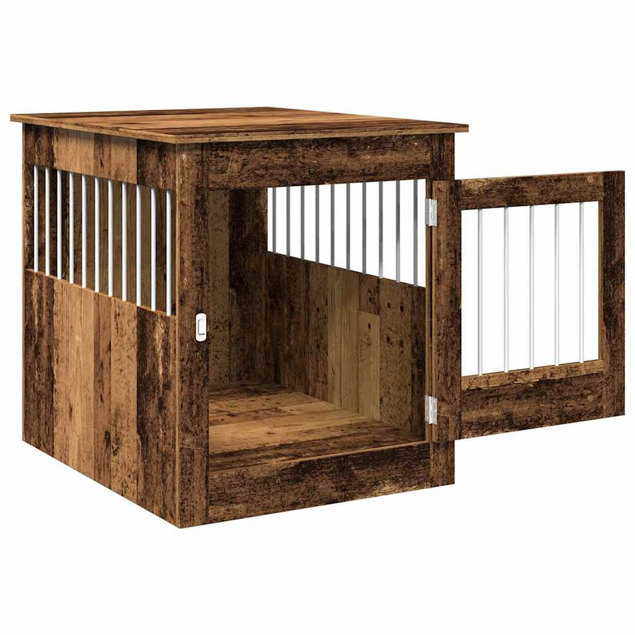 vidaXL Hundekäfig im Möbelstil in Altholz-Optik, Farbe: Braun, B/T/H: 64,5 x 80 x 71 cm - Bild 7