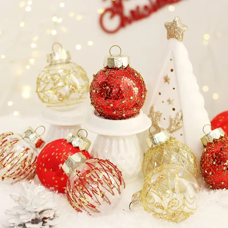 25 Stück Weihnachtskugeln LIJIAO in Rot und Gold, Durchmesser: 6 cm, Weihnachtsbaum Anhänger für Weihnachten und Neujahr - Bild 3