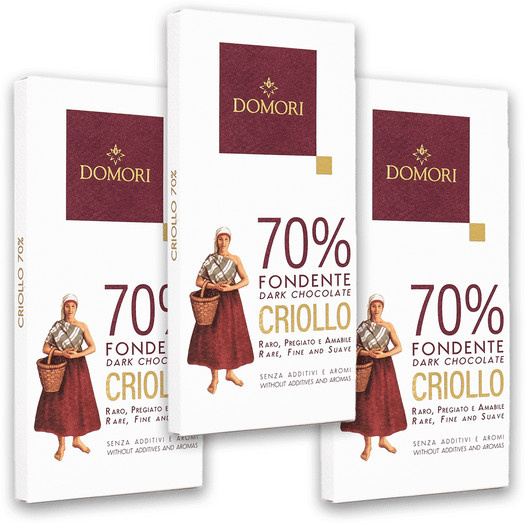 Domori Dunkle Schokolade Fondente Criollo 70 % 3 x 50 g - Bild 1