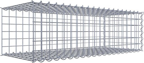 Gabiona Anbaukorb Typ 2 aus Stahl, silbergrau, B/T/H: 30 x 40 x 100 cm, Maschenweite: 5 x 5 cm - Bild 1