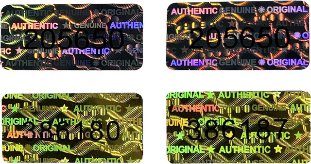 Manipulationssichere Hologramm-Aufkleber mit Seriennummer in Silber als authentische Laseraufkleber - Bild 1