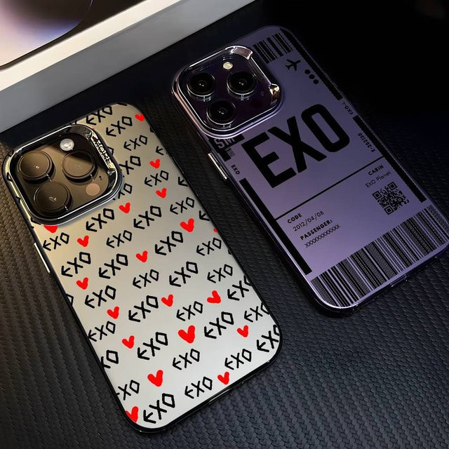 Kpop E-EXO Handyhülle für Apple iPhone 16 15 14 13 12 11 Pro Max Plus, Aurora Laser Design, mehrfarbig, stoßfeste Schutzhülle - Bild 1