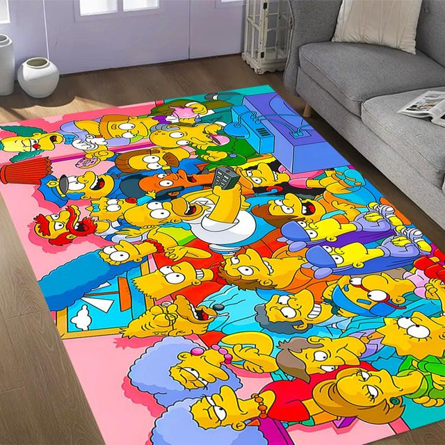 Simpsons GTA VI Mashup Anti-Rutsch-Teppich von NostalgicHub aus Polyester, Mehrfarbig, B: 160 cm, T: 120 cm - Bild 1