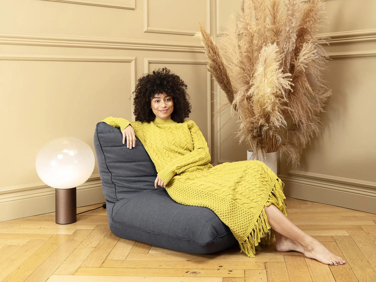 Sitting Point Sitzsack Canvas Tango Anthrazit B/H/T: 82 x 90 x 75 cm - Bild 3