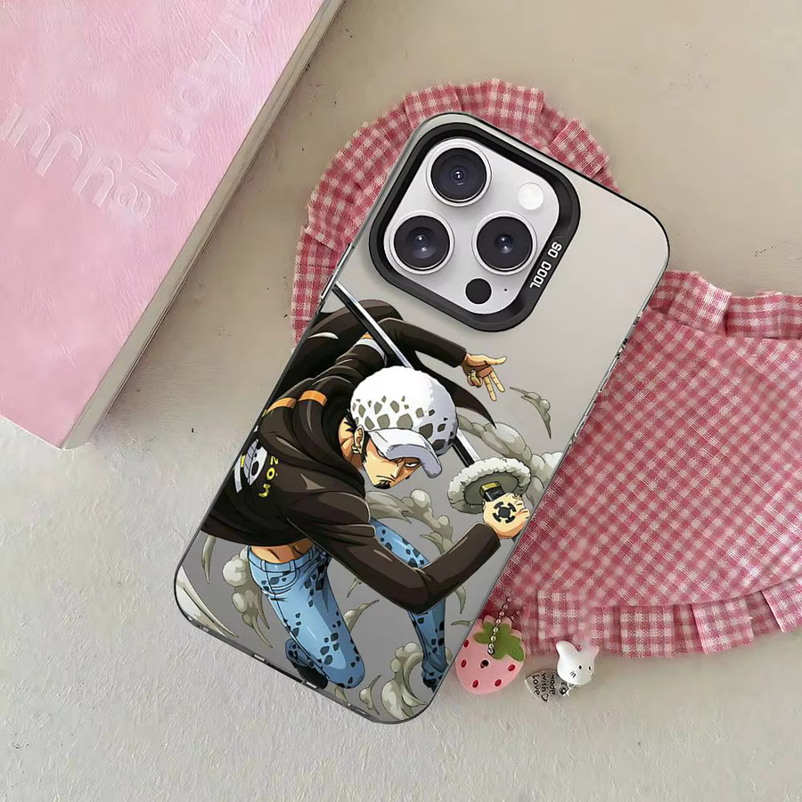 T-Trafalgar D. Water L-Law Handyhülle für iPhone 11 bis iPhone 17 Pro Max Plus, stoßfeste Rückseite, Silber - Bild 2
