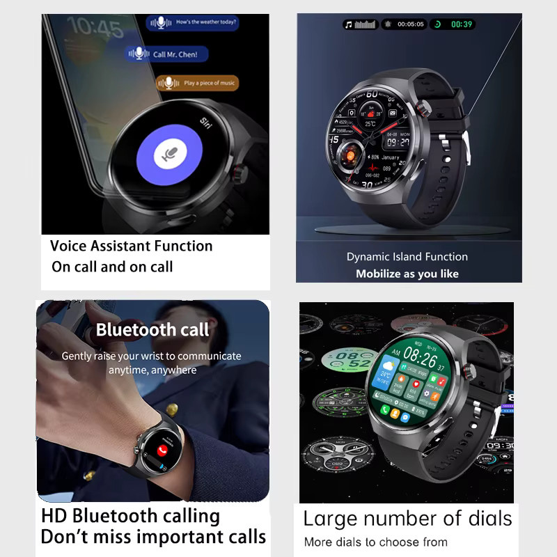 BOXUXING Smartwatch 2026 Pro GPS für Herren mit AMOLED-Bildschirm, Herzfrequenzmessung, Bluetooth-Anruffunktion und IP68 Wasserdichtigkeit in Schwarz - Bild 3