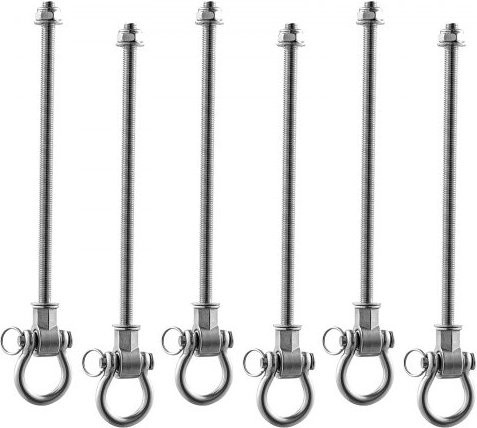 VEVOR Schaukel-Aufhängungen 6er Pack, Heavy Duty Schaukelhalterungen aus Edelstahl in Silber, Tragkraft pro Stück 386 kg, mit glatten Lagern für Hängematten, Spielplatz, Yoga oder Boxsäcke - Bild 1
