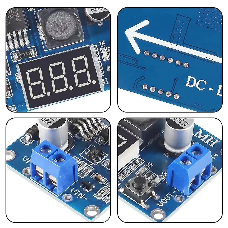 LM2596S DC-DC-Abwärtswandler Modul in Blau mit LED-Voltmeter-Anzeige, einstellbarer Spannungsbereich 3-40V zu 1-35V für Auto-DIY-Elektronik - Bild 3