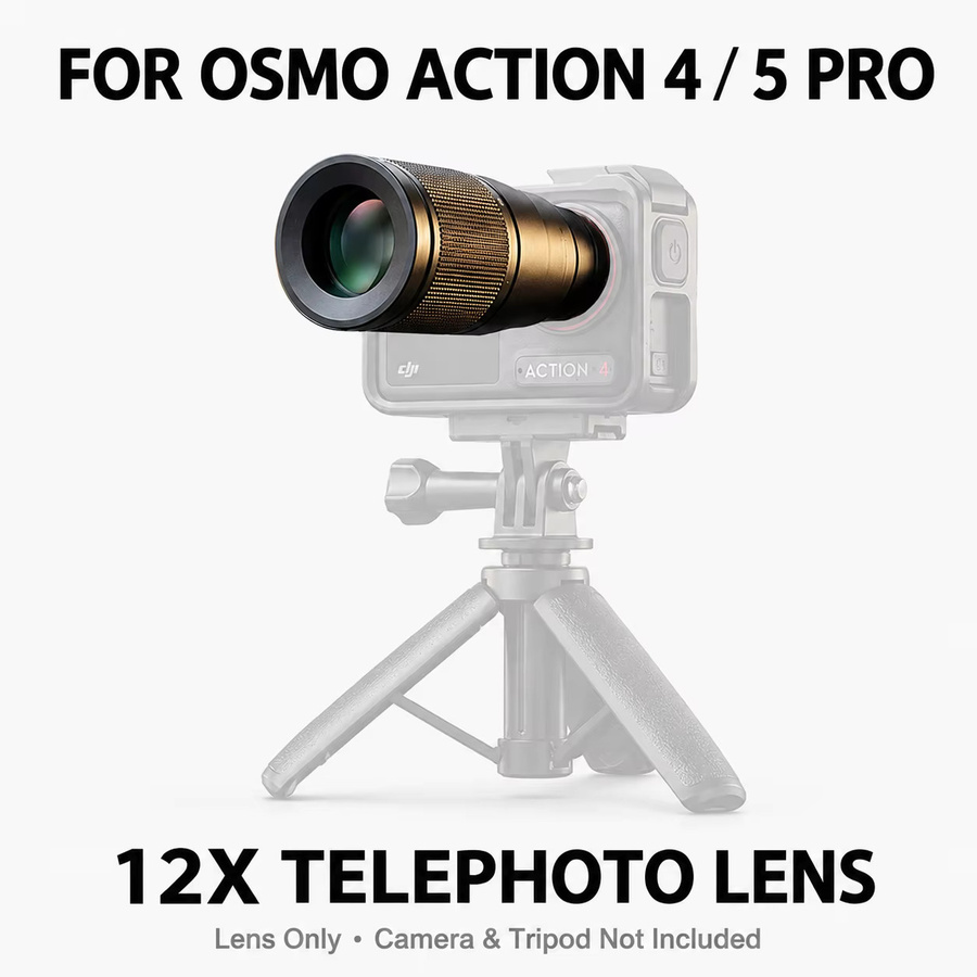 DJI 12X Teleobjektiv aus Aluminiumlegierung für Osmo Action 6, 5 Pro und 4 in Schwarz - Bild 5
