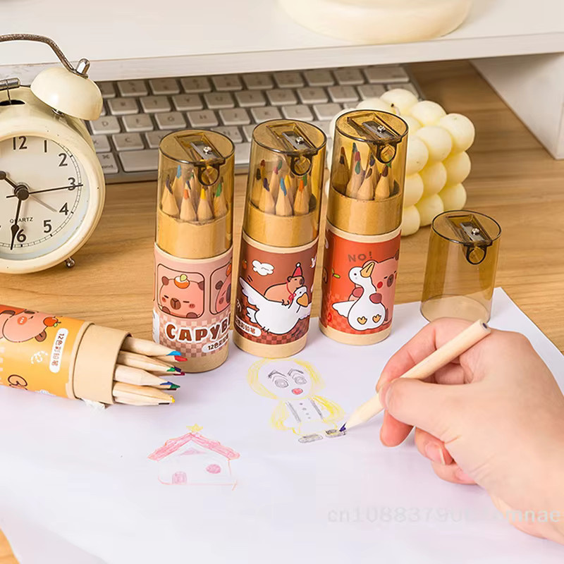 ZYAS Capybara Bleistift-Set mit Anspitzer, 12 Stück, Mehrfarbig - Bild 2