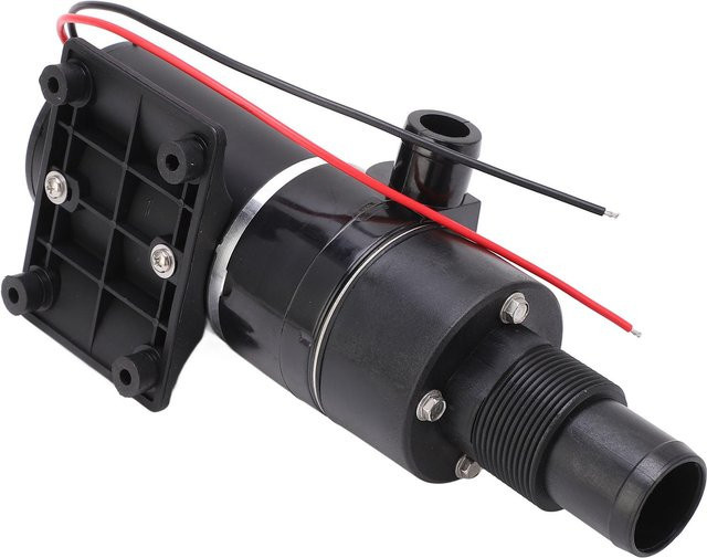 Aimo Abwasserpumpe DC 12V mit Doppelblatt-Rotor für Yachttoilette und Aquarium, 45 LPM / 12 GPM, 3 Meter Förderhöhe, Schwarz - Bild 1