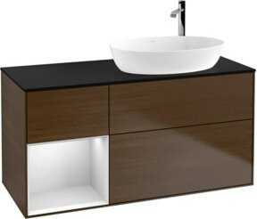 V&B Waschtischunterschrank Finion mit Wandbeleuchtung, Breite: 120 cm, Farbe: Weiß lackiert - Bild 1