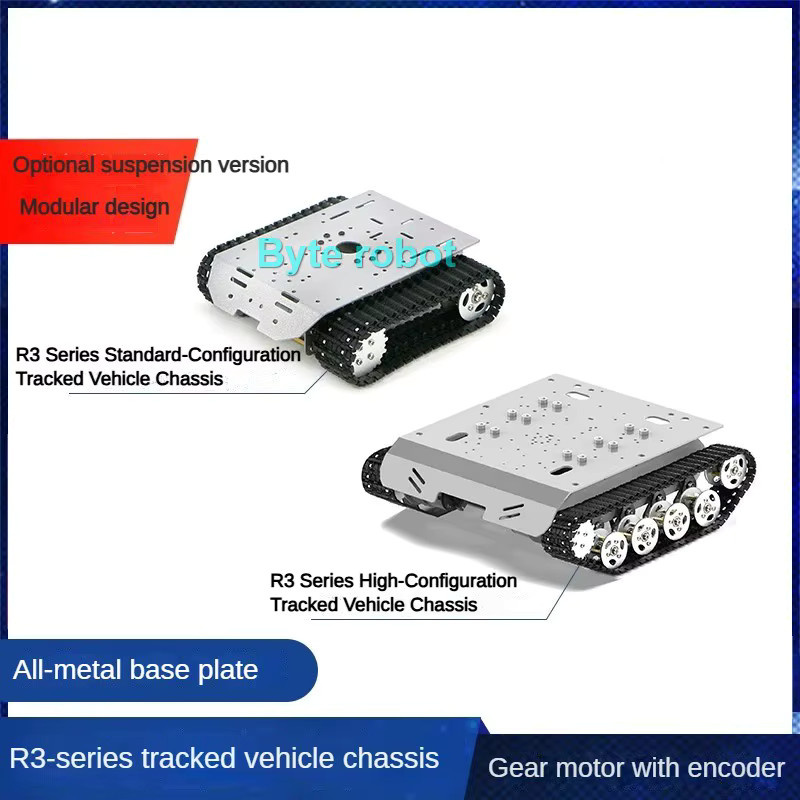 BinHex Schwerlast-Stoßdämpfer-Kettenfahrzeug-Roboter-Chassis, Smart Vehicle, Grau - Bild 2