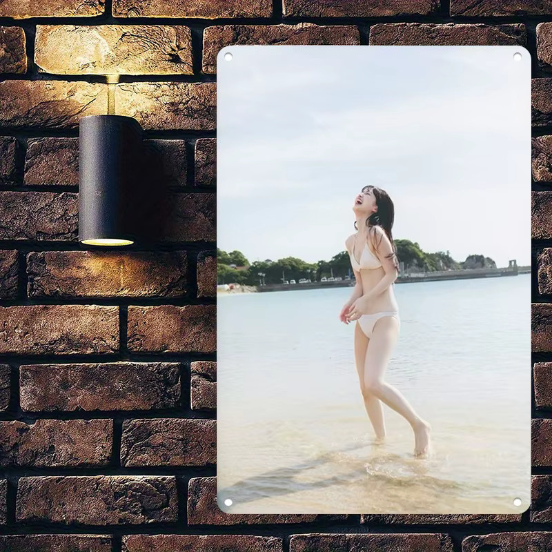 CIFBUY Wandkunst 2D Flachdruck Motiv Bikini-Mädchen am Strand in Weiß und Multicolour für Wohnzimmer Schlafzimmer und Küche - Bild 2